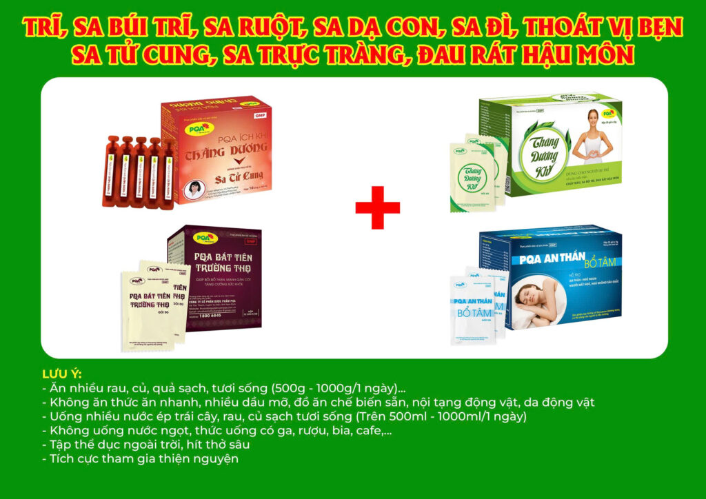 Kết hợp 4 sản phẩm ích khí thăng dương