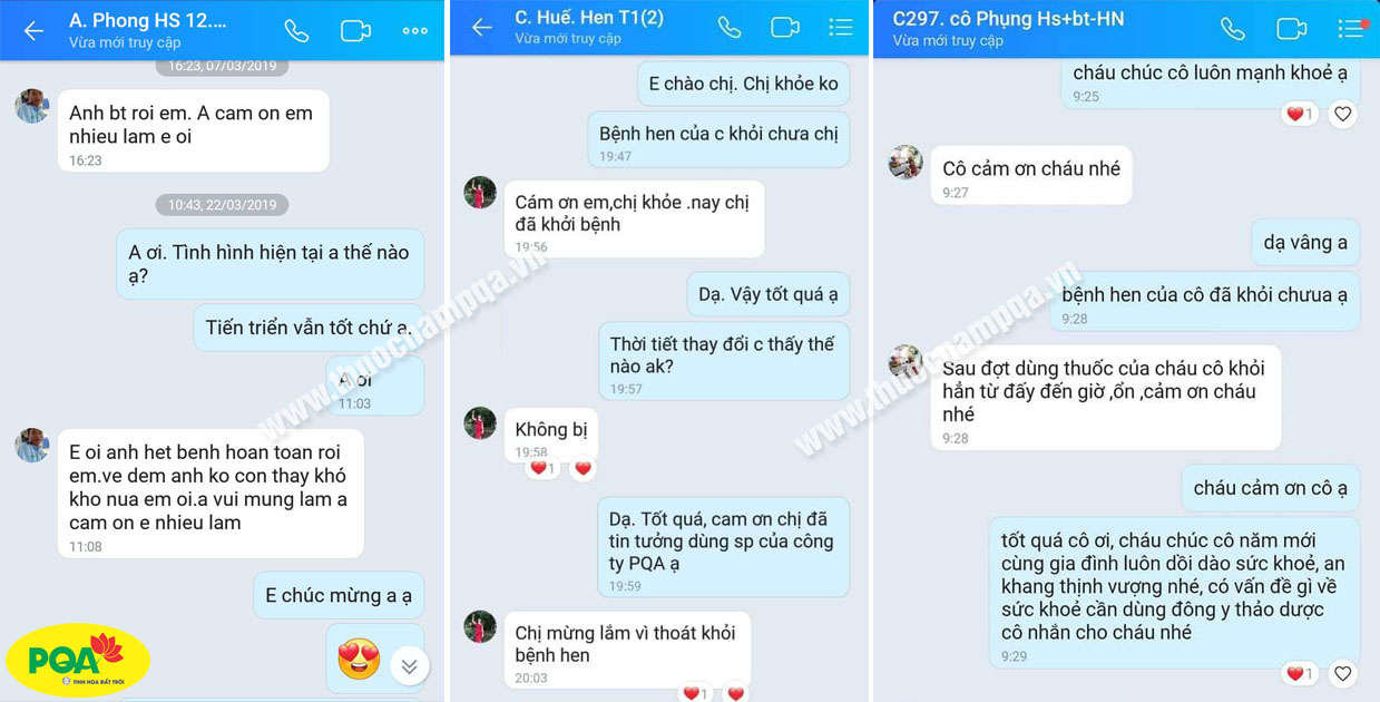 bệnh nhân khỏi hen suyễn