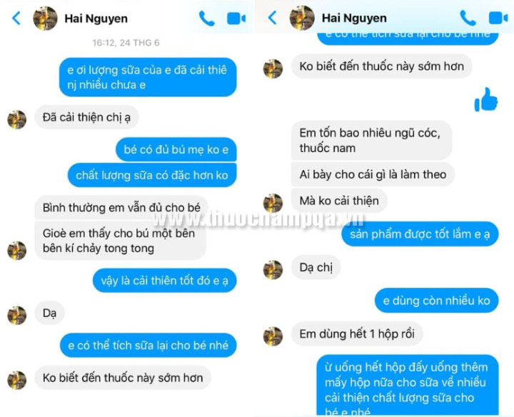 em hải cốm lợi sữa pqa