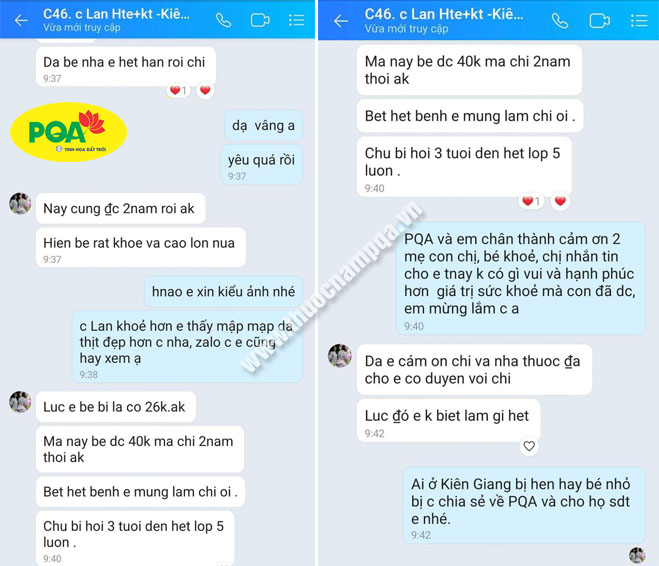chị lan có con đã khỏi hen suyễn