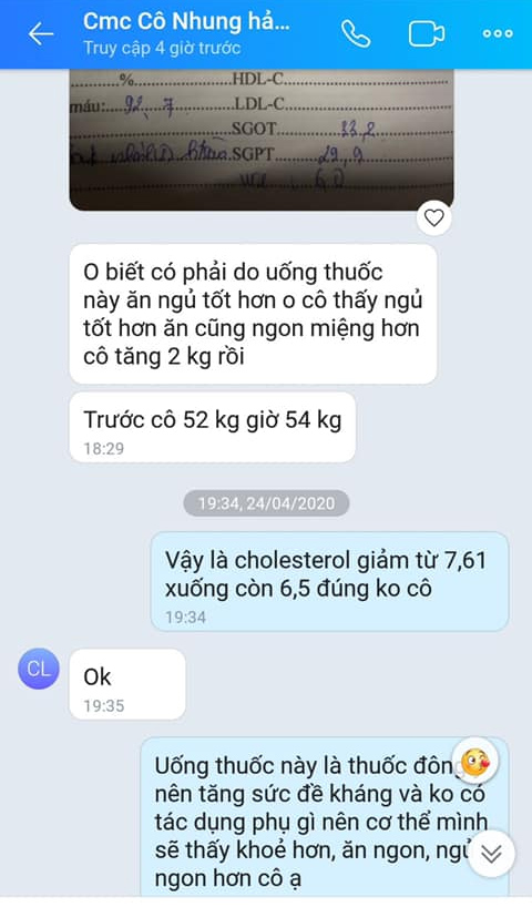 phản hồi bệnh nhân mỡ máu