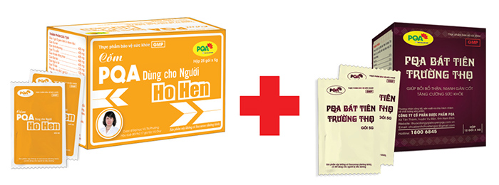 Cốm PQA Ho Hen kết hợp với Bát tiên trường thọ