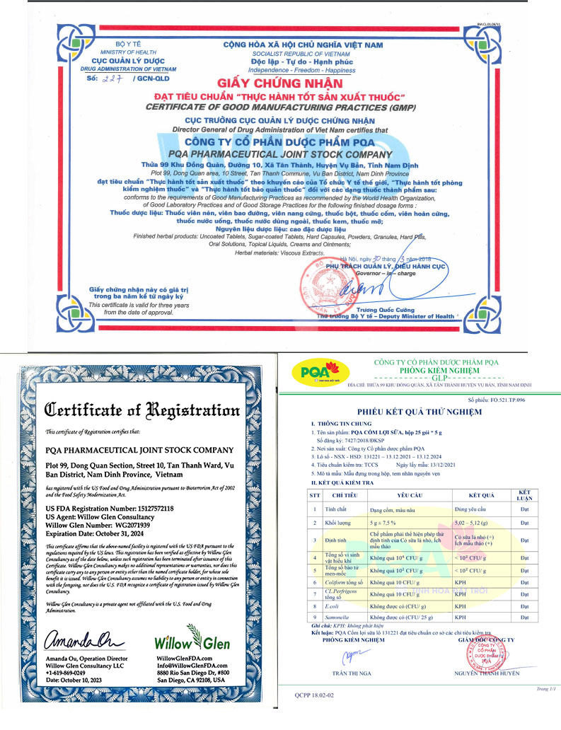 Cốm lợi sửa PQA