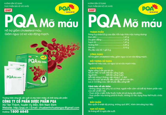 hướng dẫn sử dụng mỡ máu pqa