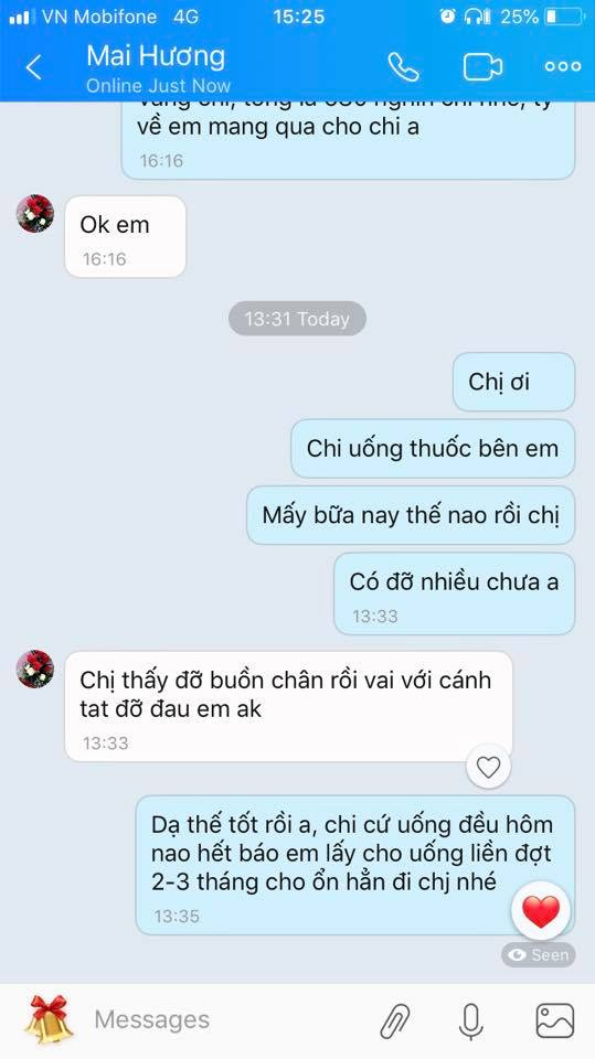 phản hồi bệnh nhân sử dụng pqa thoái hoá khớp