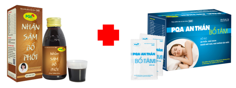 pqa nhân sâm bổ phổi kết hợp pqa an thần bổ tâm