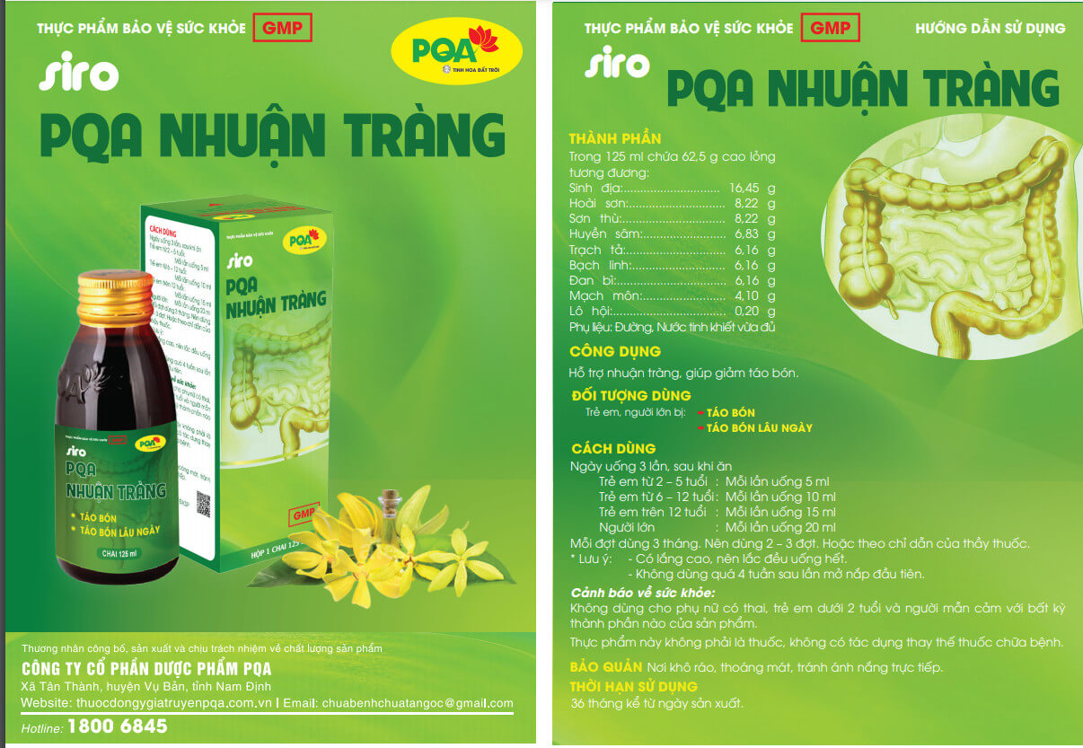 siro pqa nhuận tràng 250ml