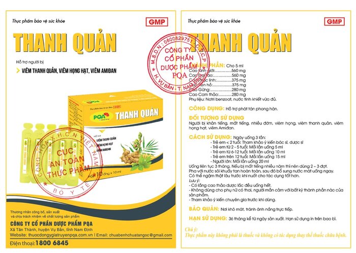 hướng dẫn sử dụng PQA Thanh quản