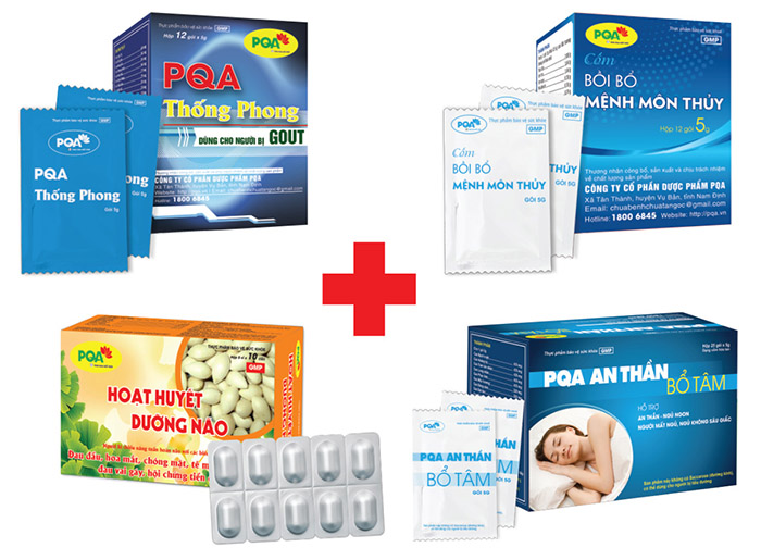bộ sản phẩm pqa thống phong chữa bệnh gout hiệu quả