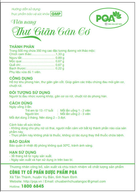 pqa thư giãn gân cơ